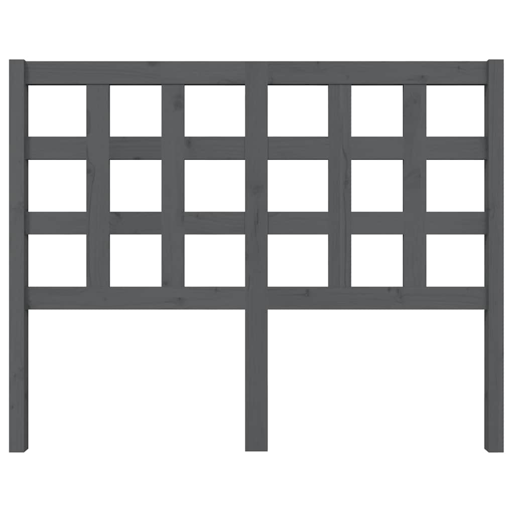 Vidaxl hoofdbord 125,5x4x100 cm massief grenenhout grijs
