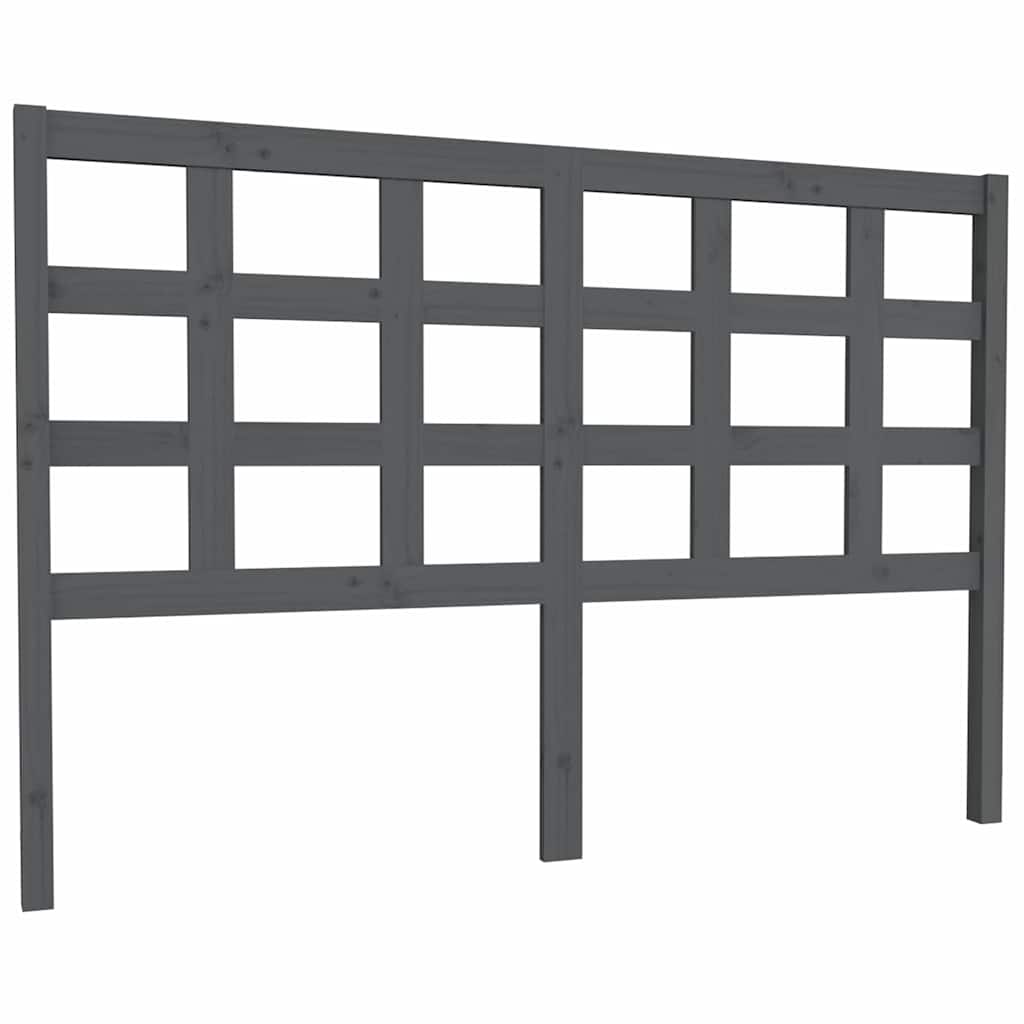 Vidaxl hoofdbord 145,5x4x100 cm massief grenenhout grijs