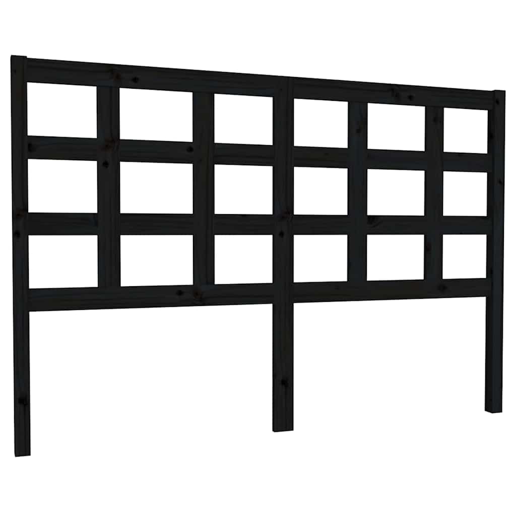 Vidaxl hoofdbord 145,5x4x100 cm massief grenenhout zwart