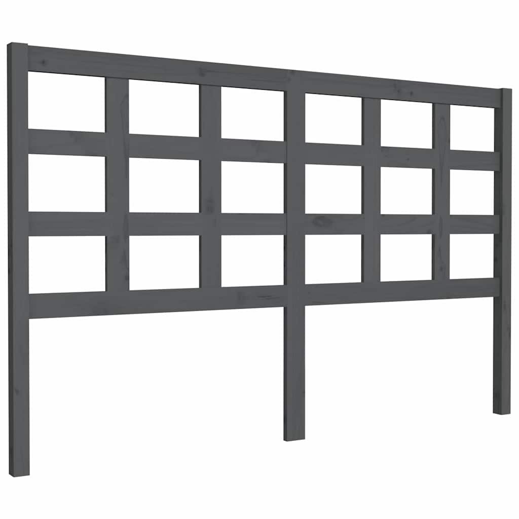 Vidaxl hoofdbord 156x4x100 cm massief grenenhout grijs