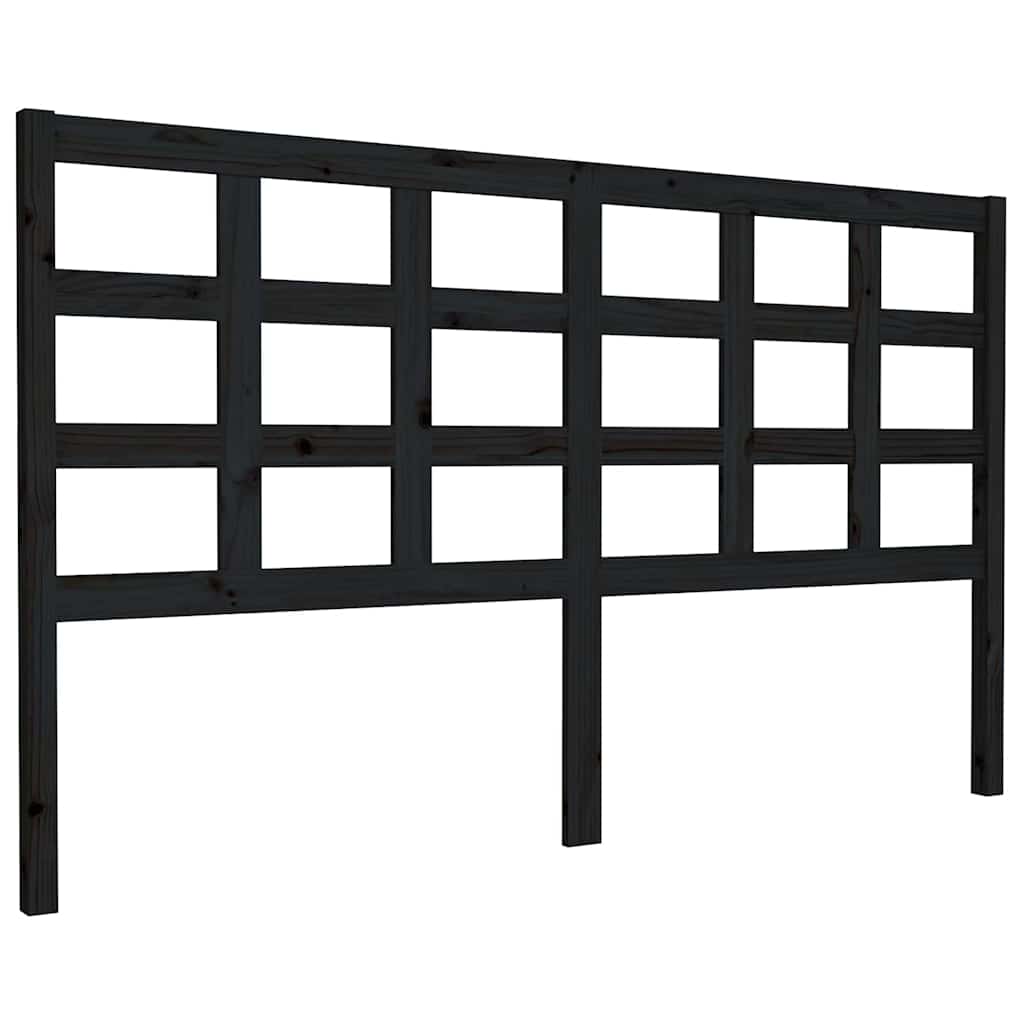 Vidaxl hoofdbord 165,5x4x100 cm massief grenenhout zwart