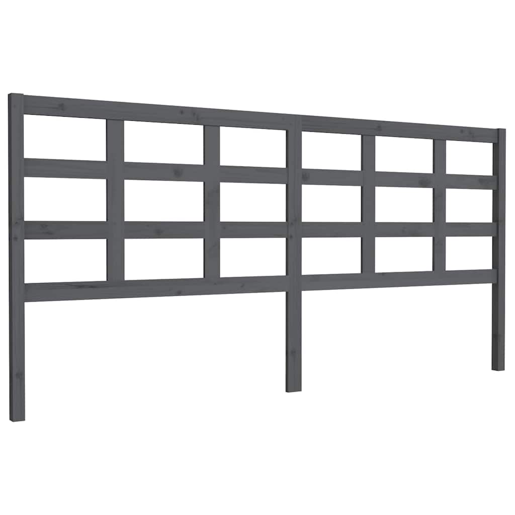 Vidaxl hoofdbord 205,5x4x100 cm massief grenenhout grijs