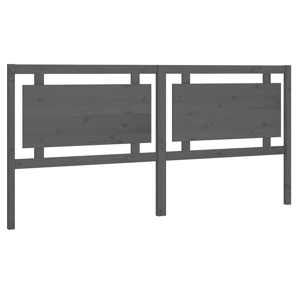 Vidaxl hoofdbord 205,5x4x100 cm massief grenenhout grijs