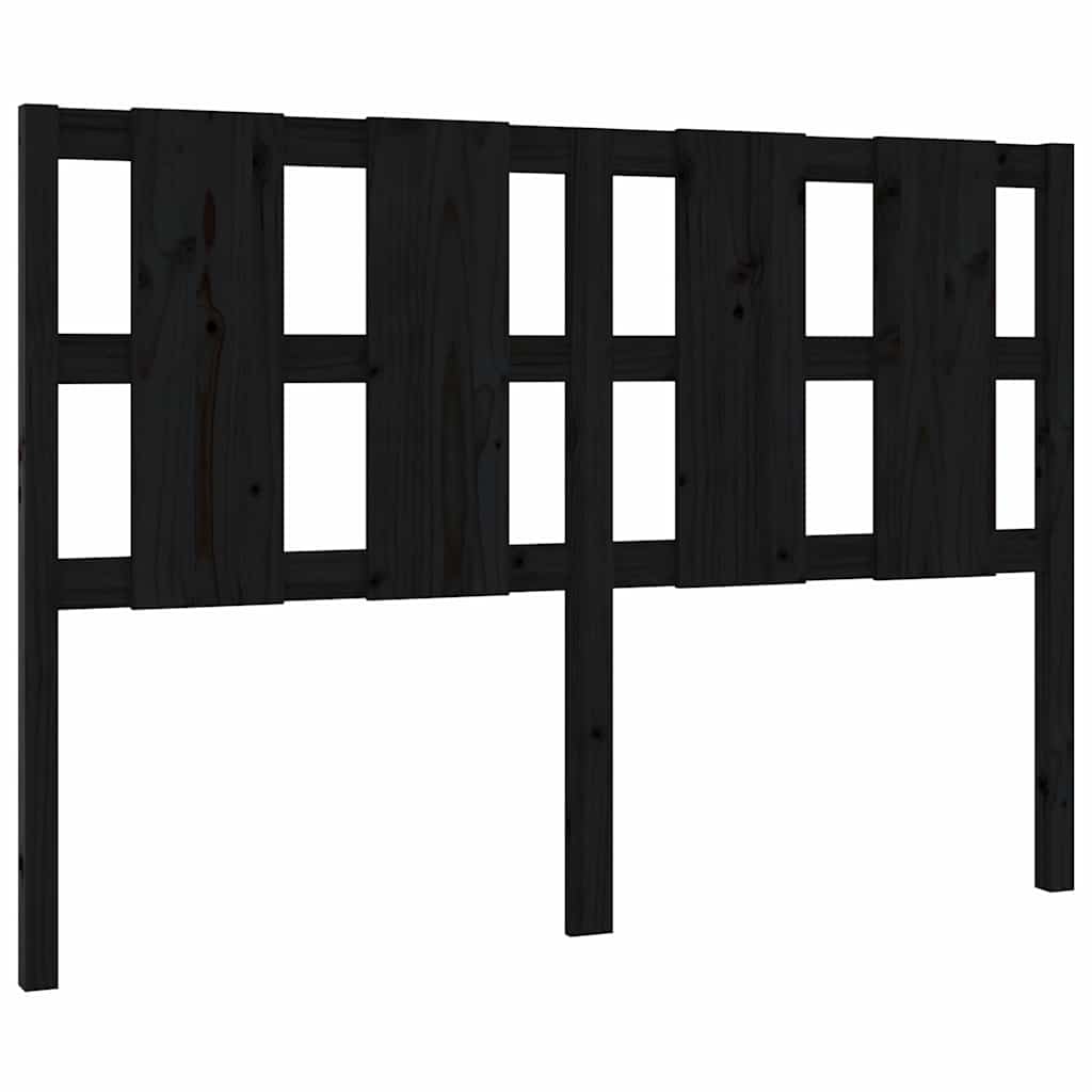 Vidaxl hoofdbord 125,5x4x100 cm massief grenenhout zwart