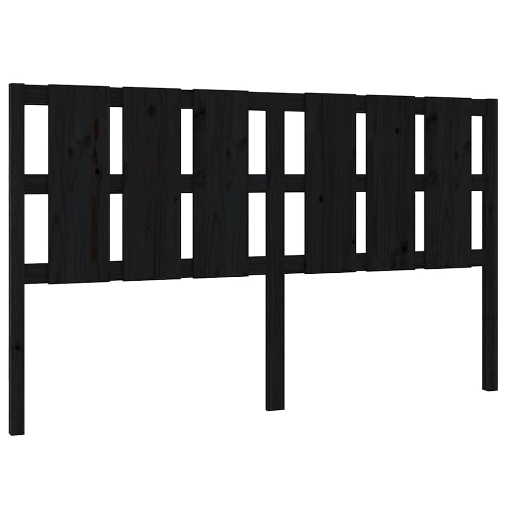 Vidaxl hoofdbord 185,5x4x100 cm massief grenenhout zwart
