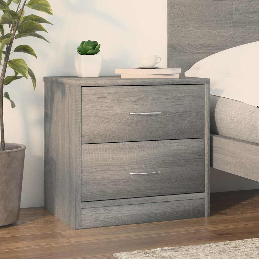Vidaxl nachtkastje 40x30x40 cm bewerkt hout grijs sonoma eikenkleurig