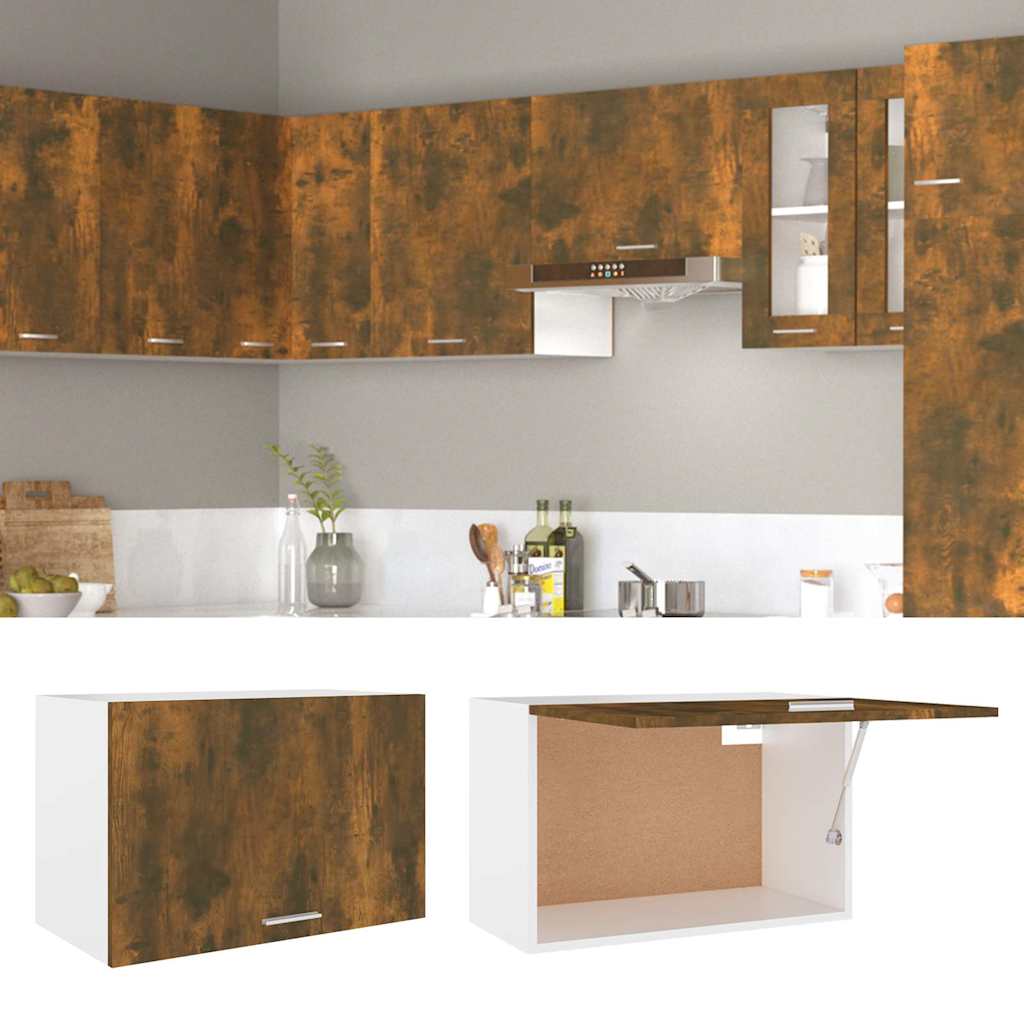 Vidaxl bovenkast lyon 60x31x40 cm bewerkt hout gerookt eikenkleurig