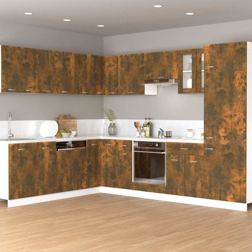 Vidaxl bovenkast lyon 60x31x40 cm bewerkt hout gerookt eikenkleurig