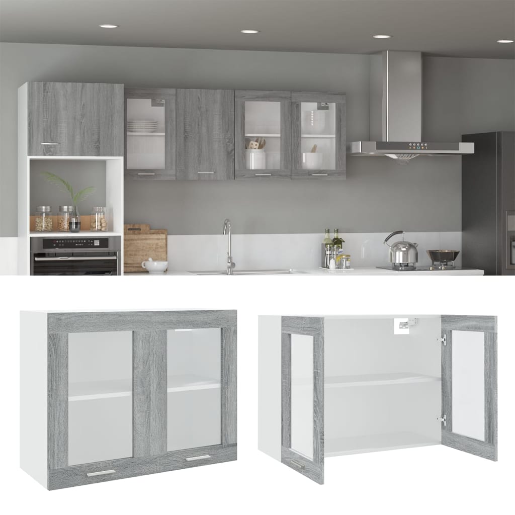 Vidaxl bovenkast lyon 80x31x60 cm bewerkt hout grijs sonoma eikenkleurig