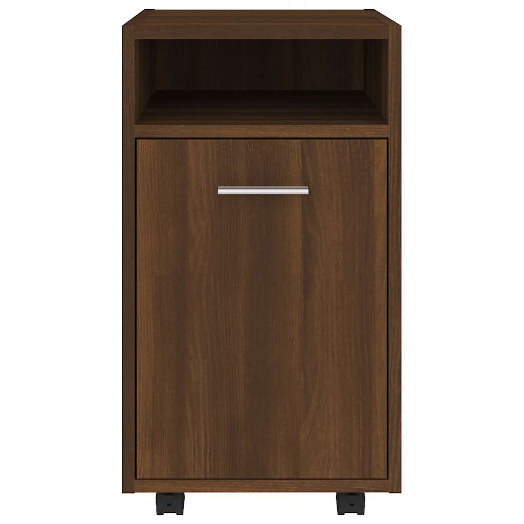 Vidaxl bijzetkast met wielen 33x38x60 cm bewerkt hout bruineikenkleur