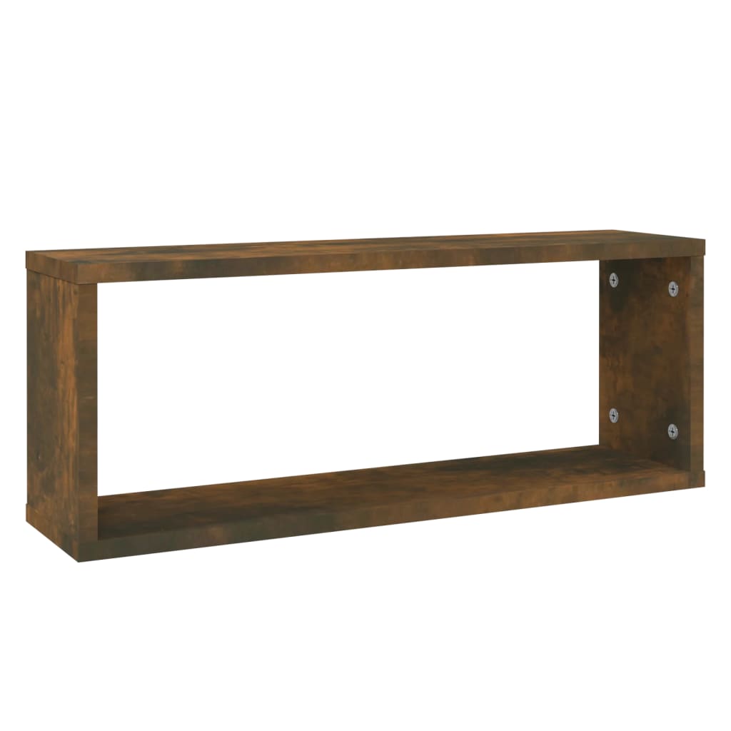 Vidaxl wandschappen kubus 6 st 60x15x23 cm bewerkt hout gerookt eiken