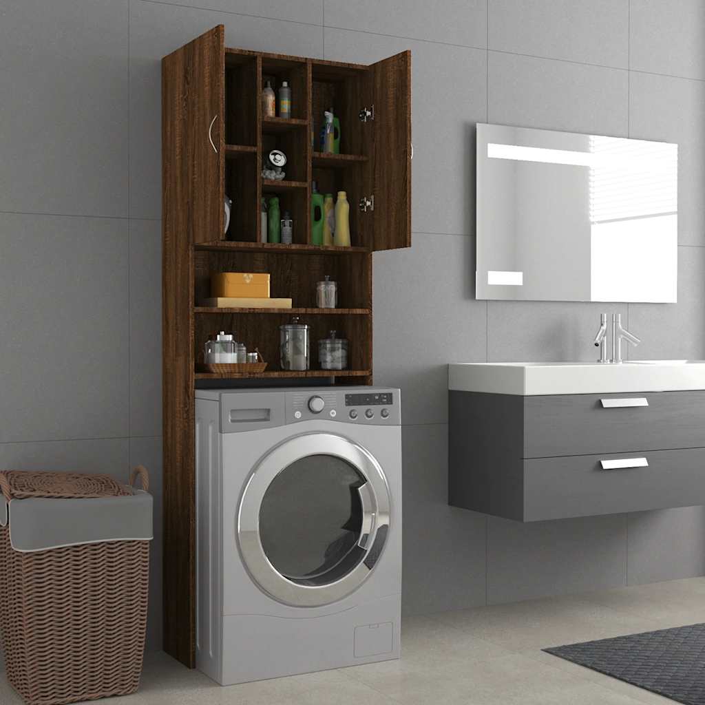 Vidaxl Waschmaschinenschrank 64x25.5x190 cm Braune Eiche Farbe
