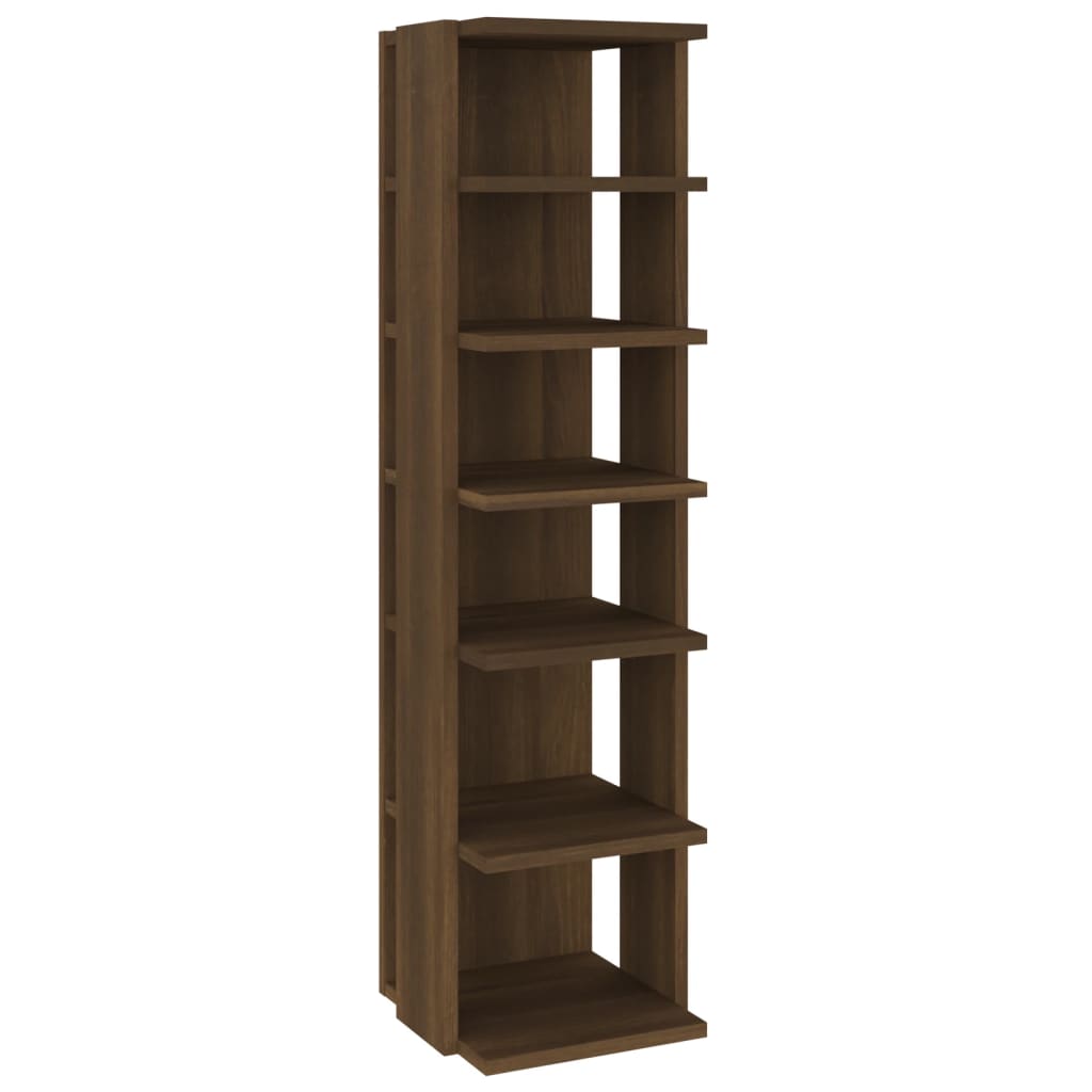 VIDAXL -Schuhregal 27.5x27x102 cm verarbeitete Holzbraune Eiche Farbe
