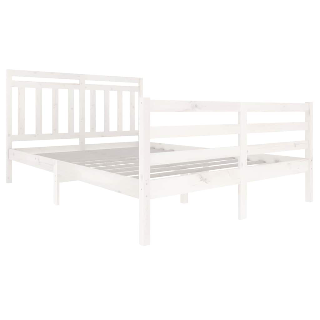 Vidaxl bedframe massief hout wit 140x200 cm