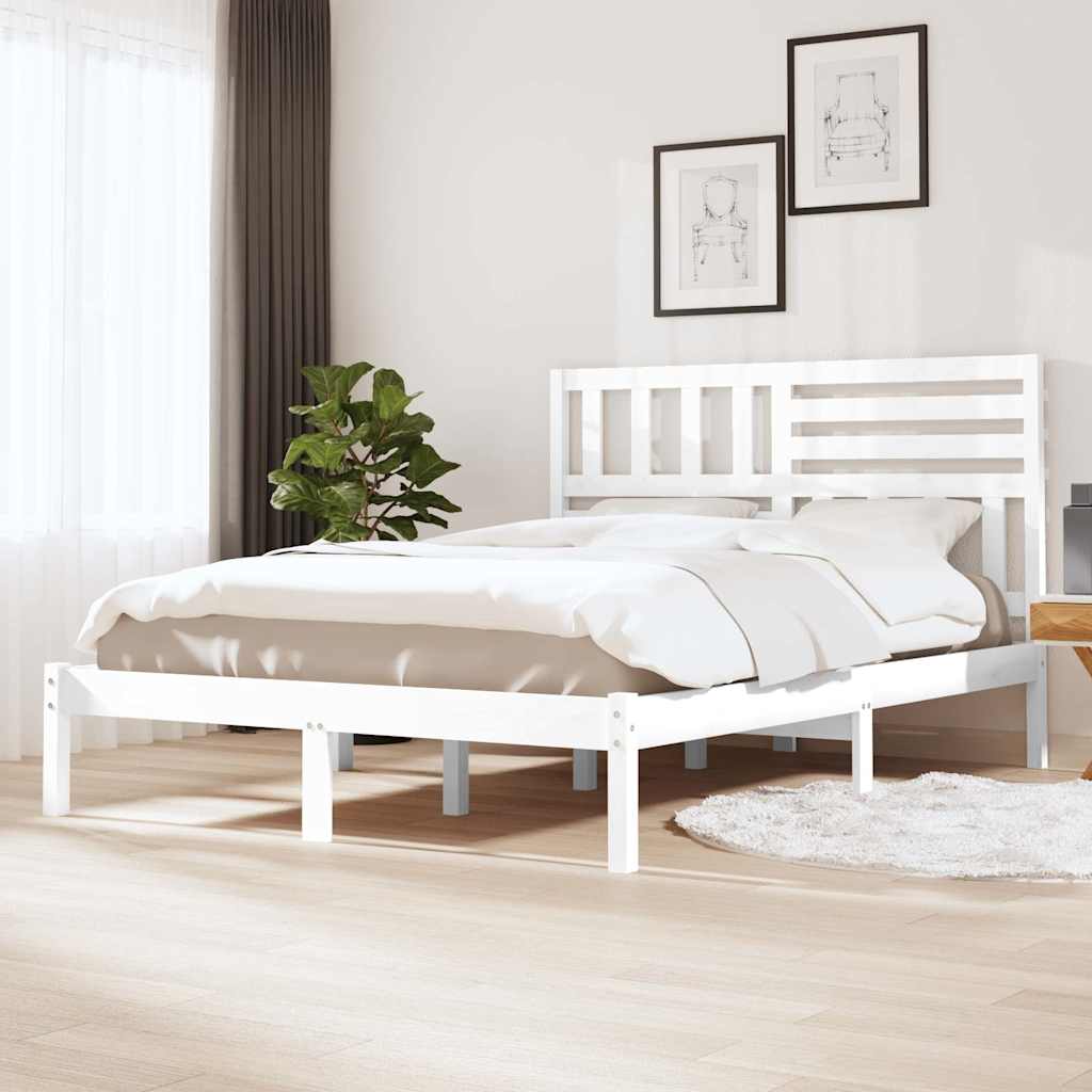 Vidaxl bedframe massief grenenhout wit 140x200 cm