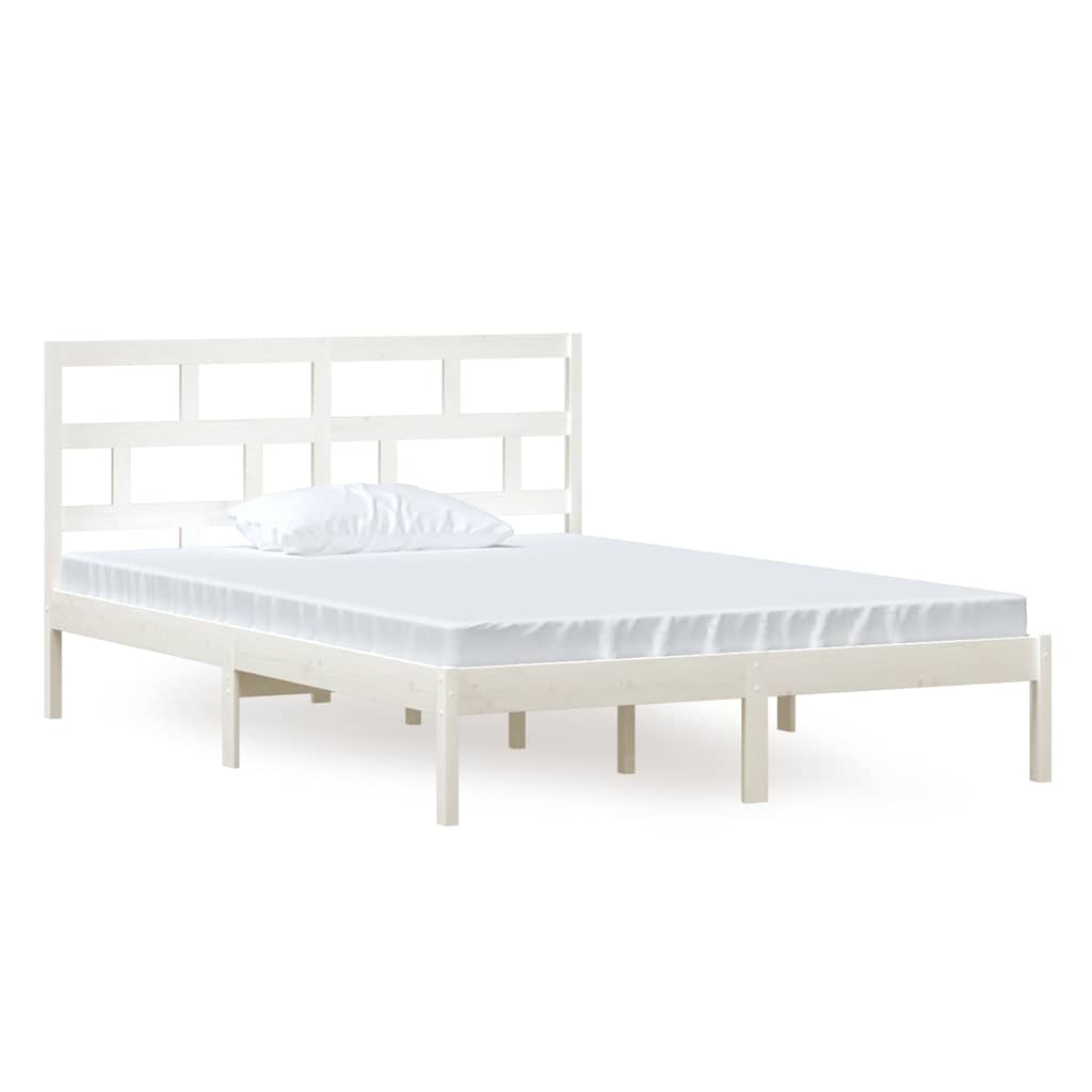 Vidaxl bedframe massief grenenhout wit 140x200 cm