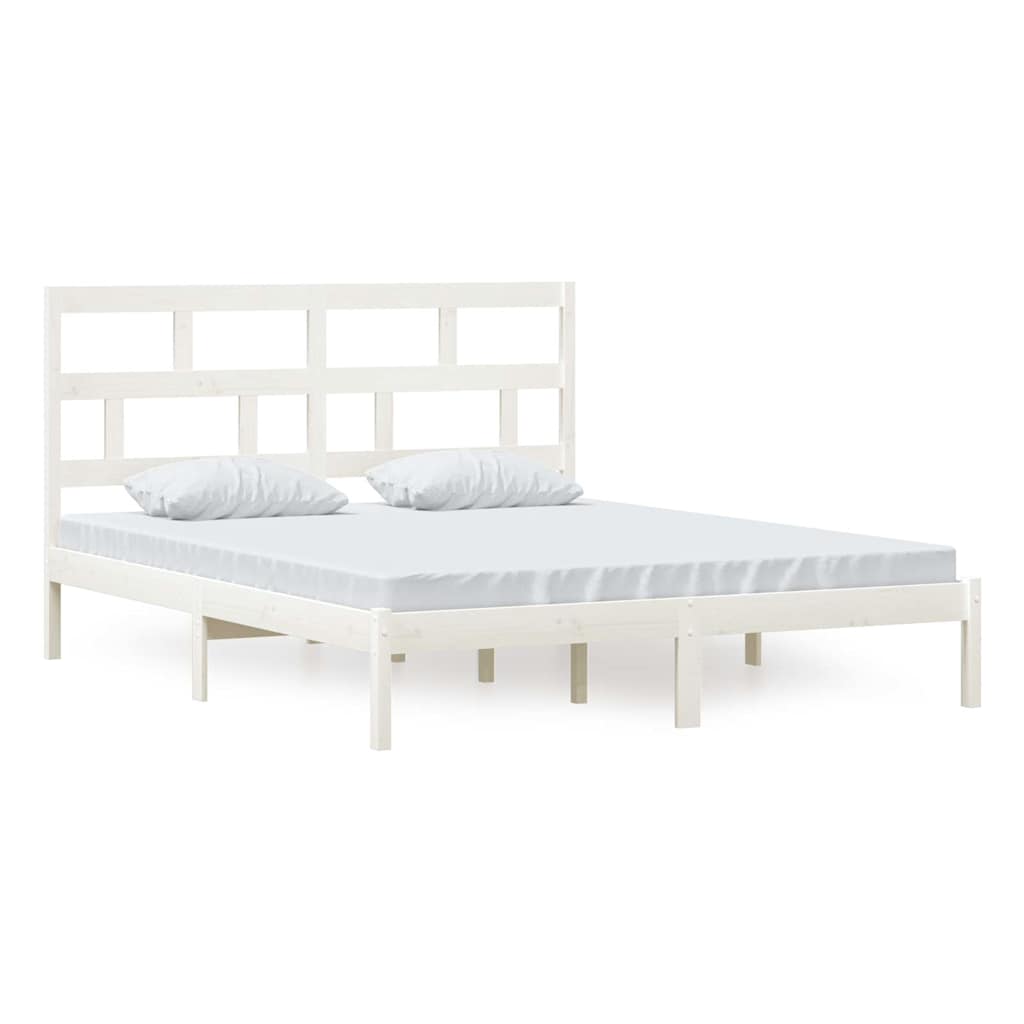 Vidaxl bedframe massief grenenhout wit 160x200 cm