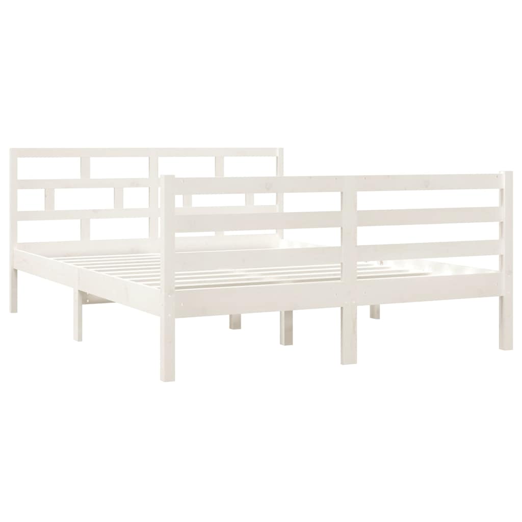 Vidaxl bedframe massief grenenhout wit 140x190 cm