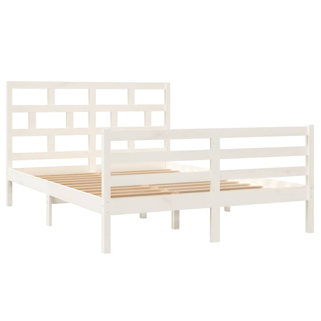 Vidaxl bedframe massief grenenhout wit 140x200 cm
