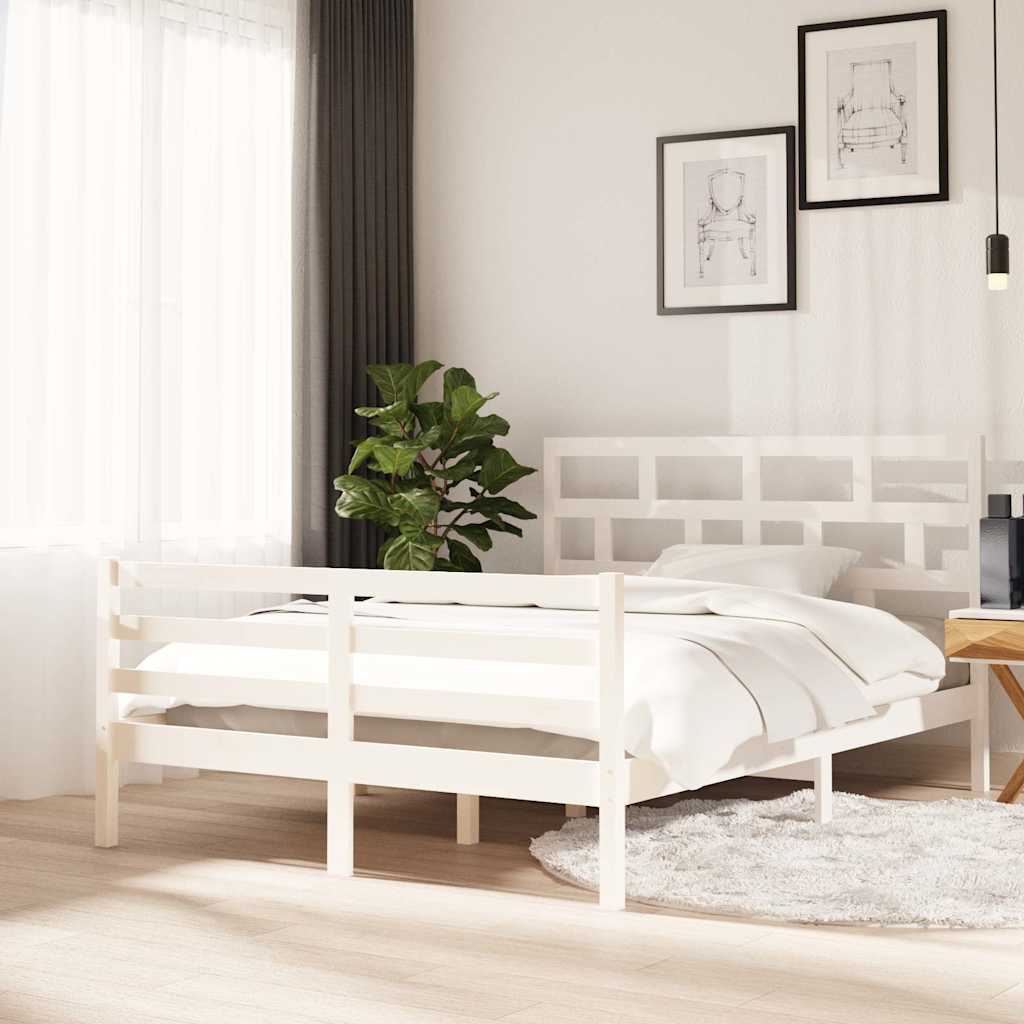 Vidaxl bedframe massief grenenhout wit 140x200 cm