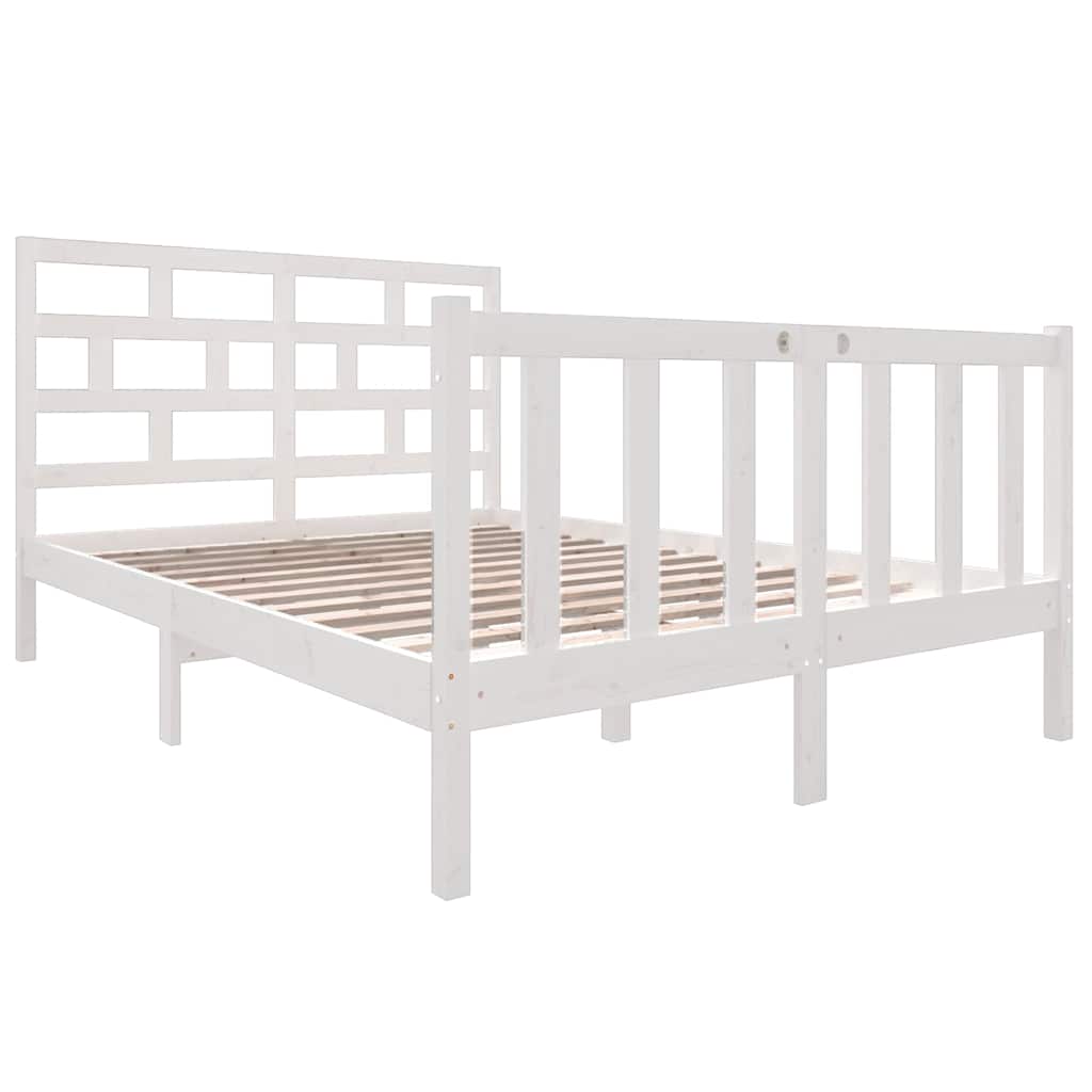Vidaxl bedframe massief grenenhout wit 140x190 cm