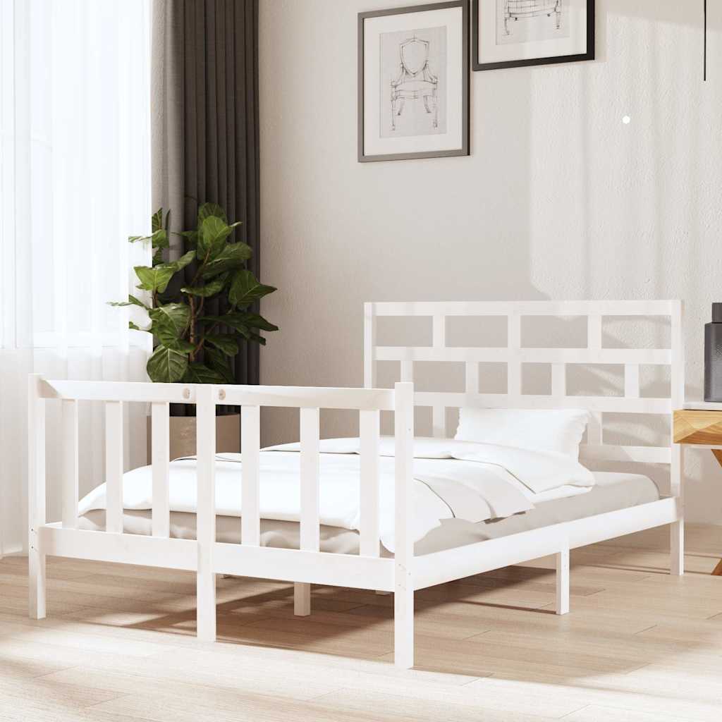 Vidaxl bedframe massief grenenhout wit 140x190 cm
