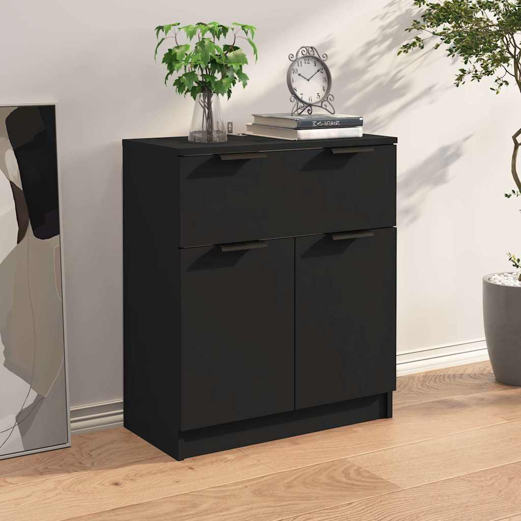 Vidaxl dressoir 60x30x70 cm bewerkt hout zwart