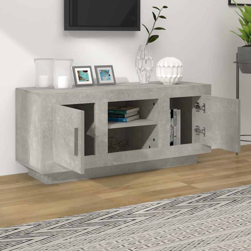 Vidaxl tv-meubel 102x35x45 cm bewerkt hout betongrijs