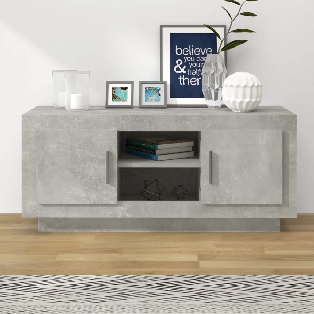 Vidaxl tv-meubel 102x35x45 cm bewerkt hout betongrijs