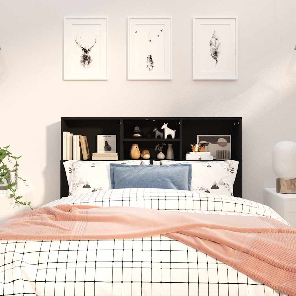 Vidaxl hoofdbordkast 120x19x103,5 cm zwart
