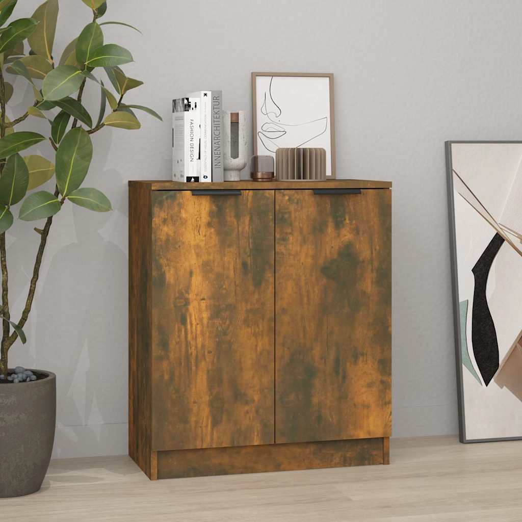 Vidaxl dressoir 60x30x70 cm bewerkt hout gerookt eikenkleurig