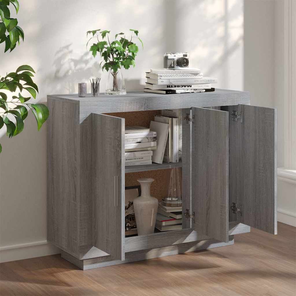 Vidaxl dressoir 92x35x75 cm bewerkt hout grijs sonoma eikenkleurig
