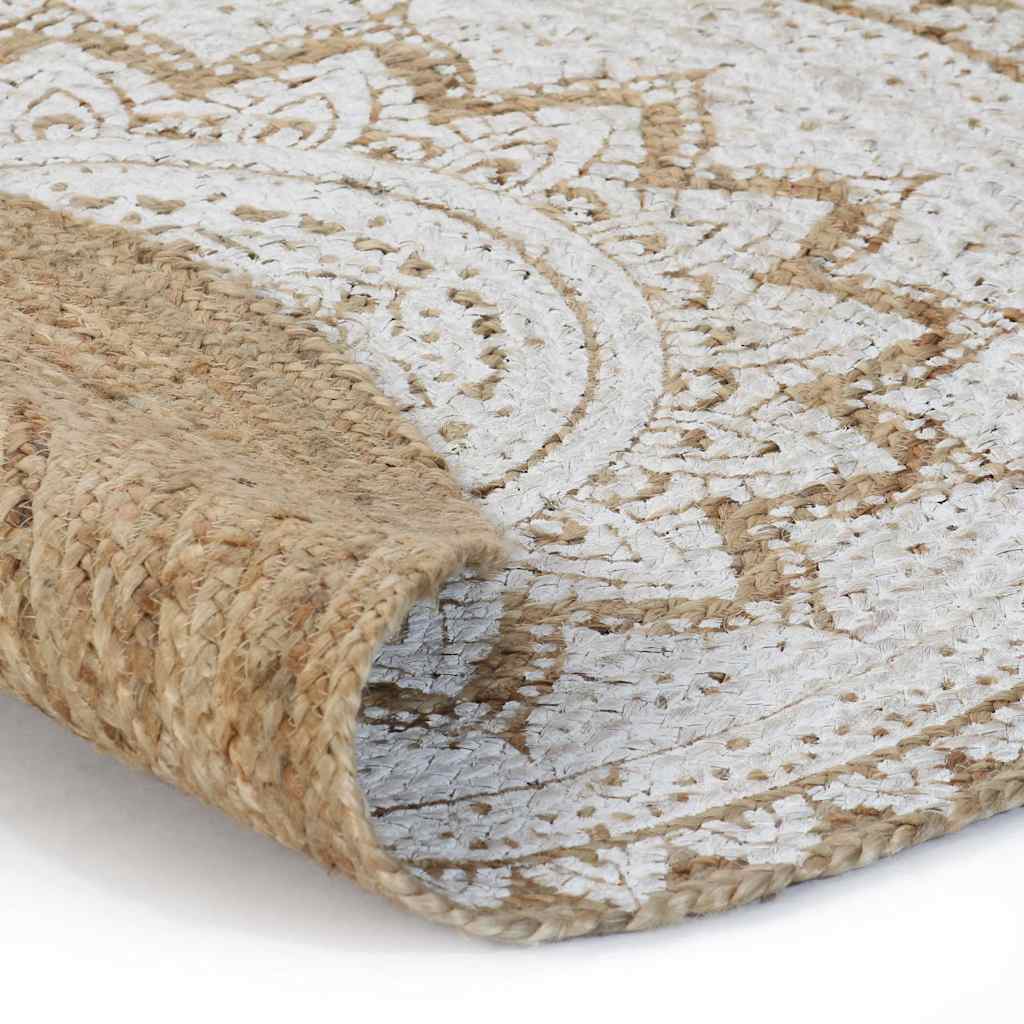 VIDAXL -Teppich mit dem Druck um 210 cm geflochtene Jute