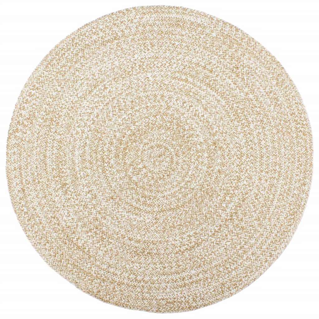 Vidaxl Teppich handgefertigt 240 cm Jute Weiß und Braun
