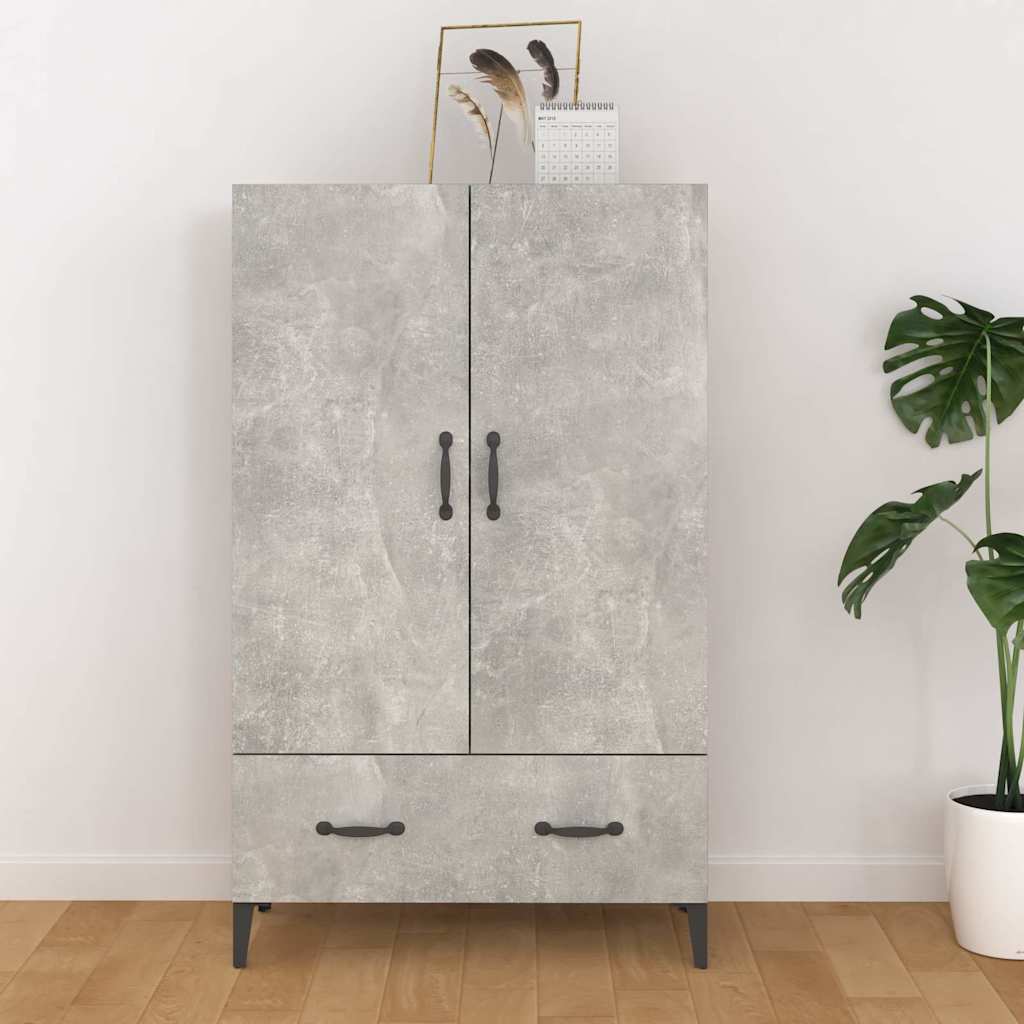 Vidaxl hoge kast 70x31x115 cm bewerkt hout betongrijs