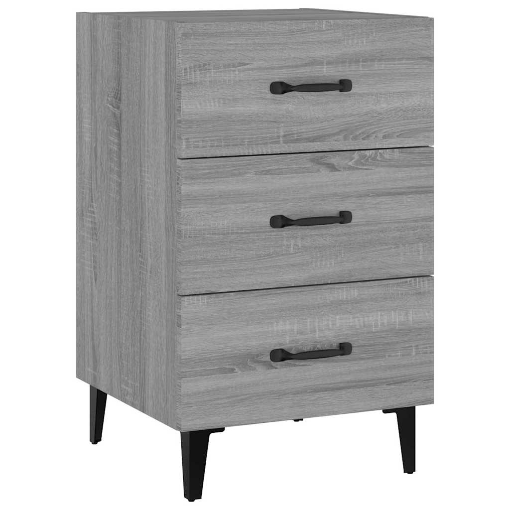 Vidaxl nachtkastje 40x40x66 cm bewerkt hout grijs sonoma eikenkleurig