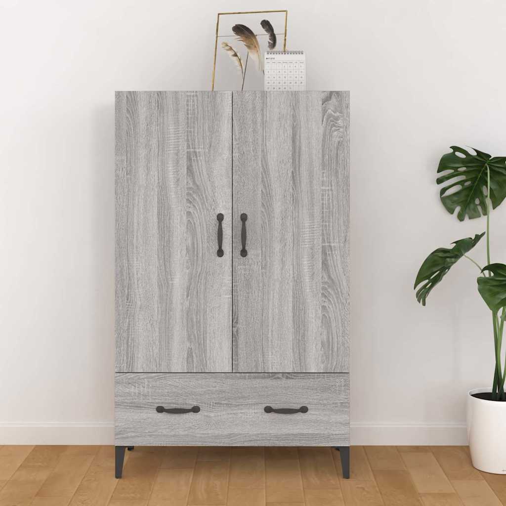 Vidaxl hoge kast 70x31x115 cm bewerkt hout grijs sonoma eikenkleurig