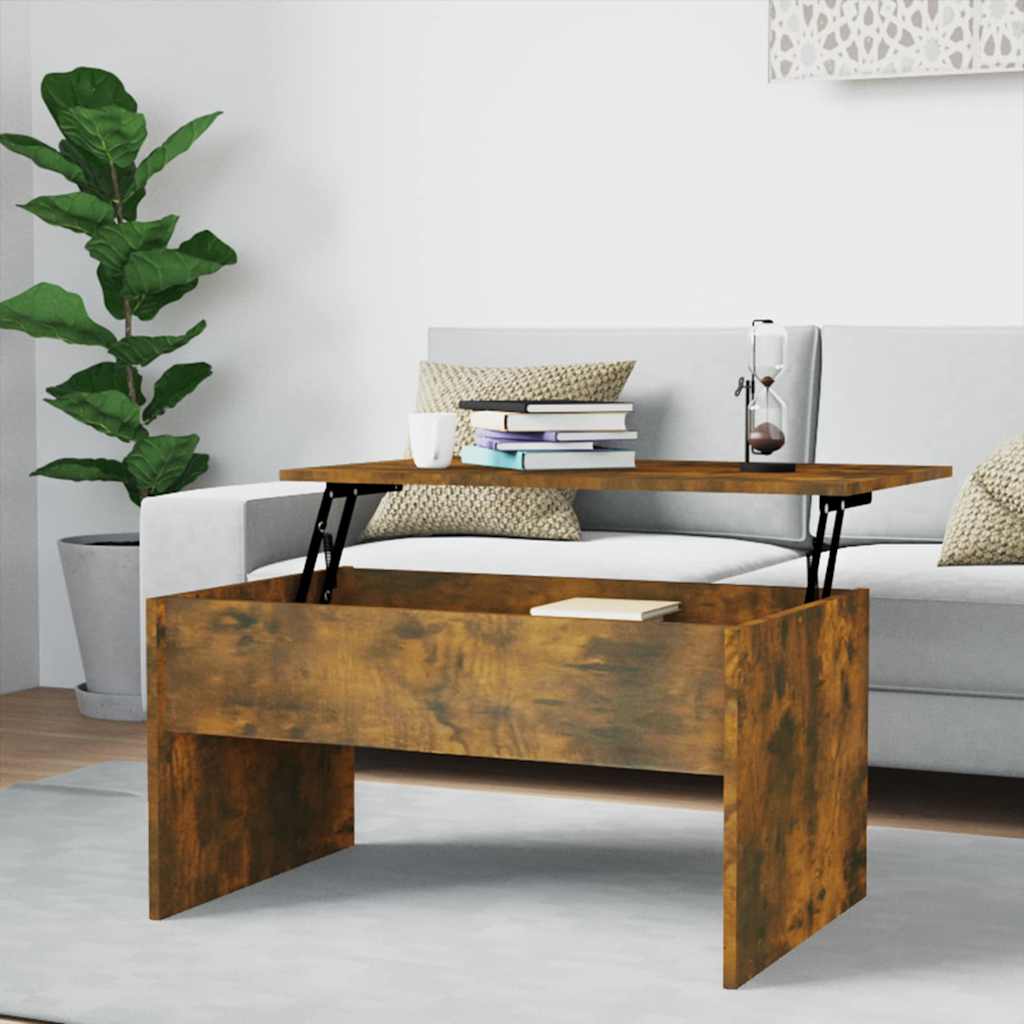 Vidaxl salontafel 80x50,5x41,5 cm bewerkt hout gerookt eikenkleurig