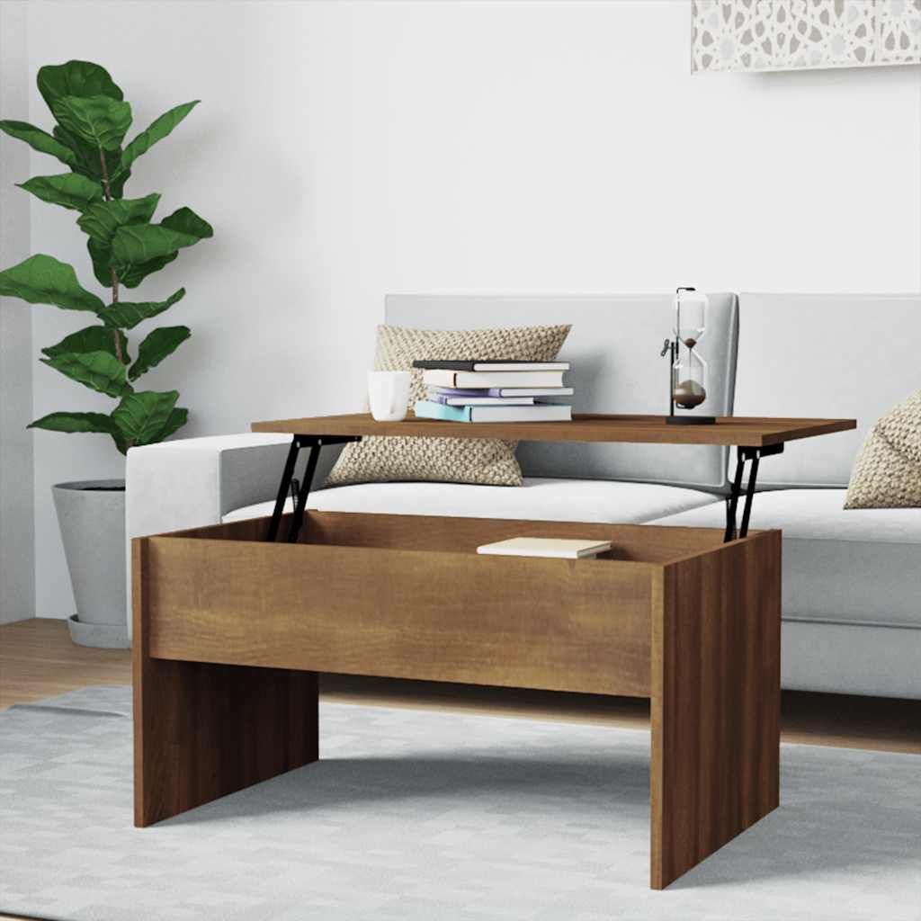 Vidaxl salontafel 80x50,5x41,5 cm bewerkt hout bruin eikenkleur