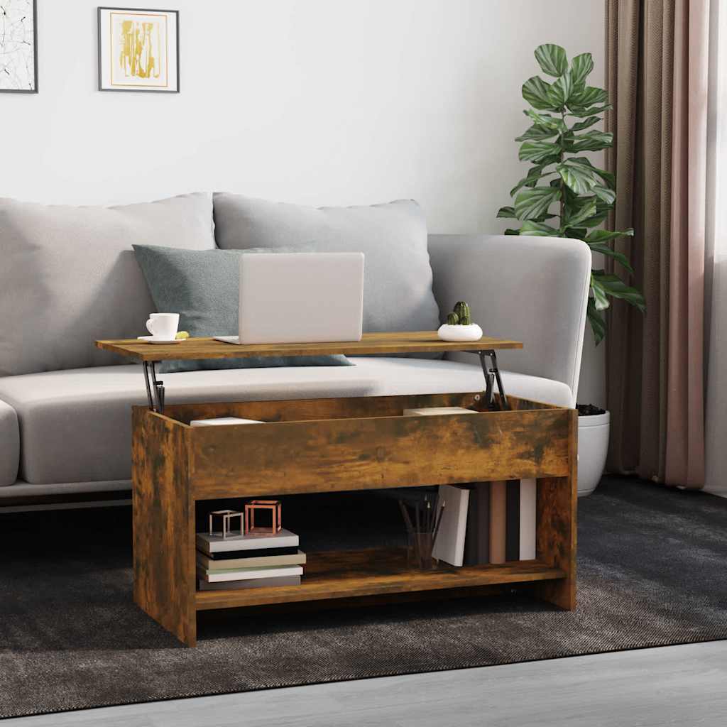Vidaxl salontafel 102x50x52,5 cm bewerkt hout gerookt eikenkleurig