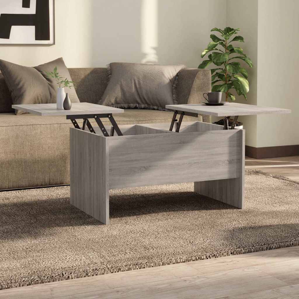Vidaxl salontafel 80x50x42,5 cm bewerkt hout grijs sonoma eikenkleurig