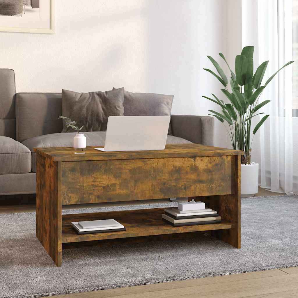 Vidaxl salontafel 80x50x40 cm bewerkt hout gerookt eikenkleurig
