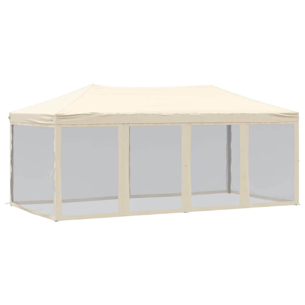 Vidaxl Partytent faltbar mit Seitenwänden 3x6 m cremefarben -gepflegt
