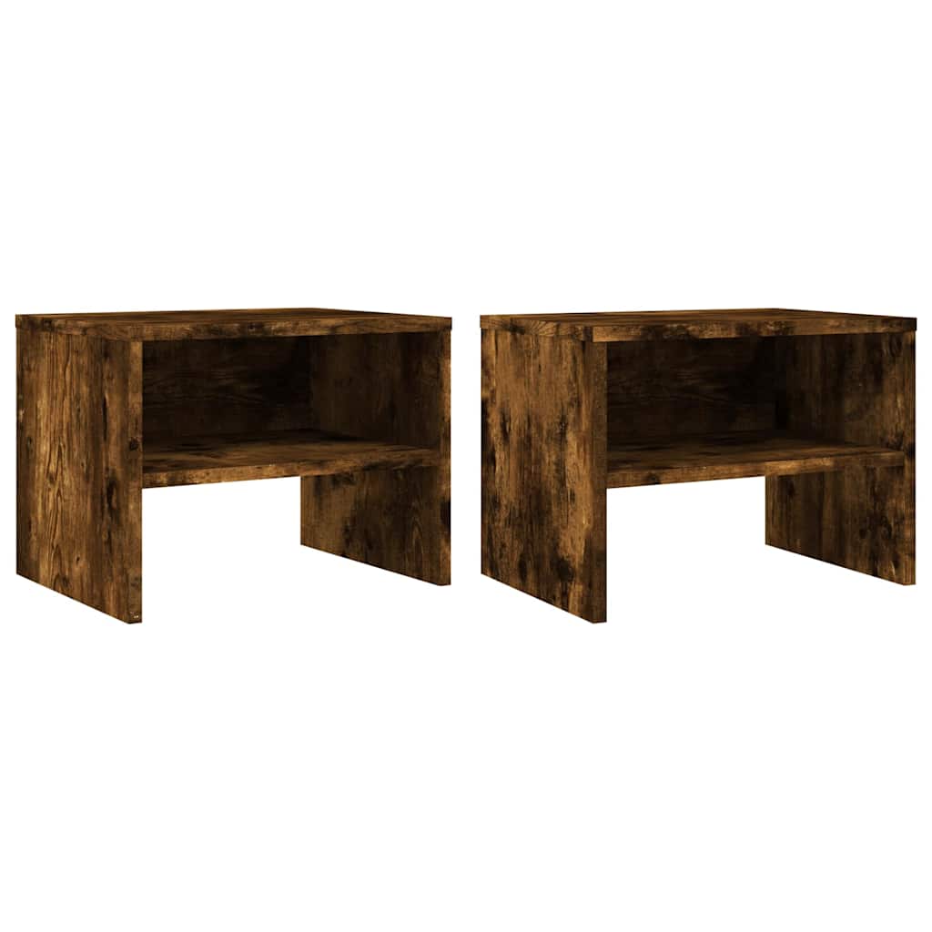 Vidaxl nachtkastjes 2 st 40x30x30 cm bewerkt hout gerookt eikenkleurig