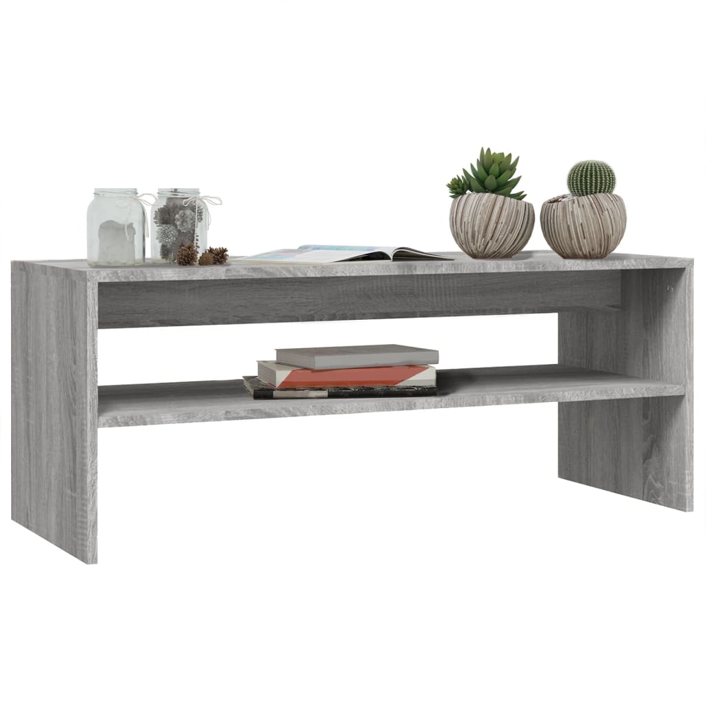Vidaxl salontafel 100x40x40 cm bewerkt hout grijs sonoma eikenkleurig