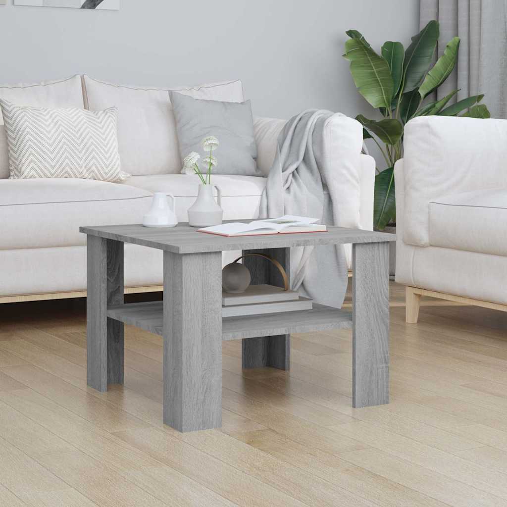 Vidaxl salontafel 60x60x42 cm bewerkt hout grijs sonoma eiken