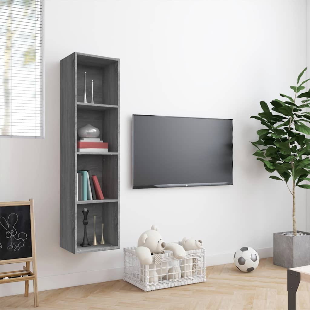 Vidaxl boekenkast tv-meubel 143x30x36 cm grijs sonoma eikenkleurig