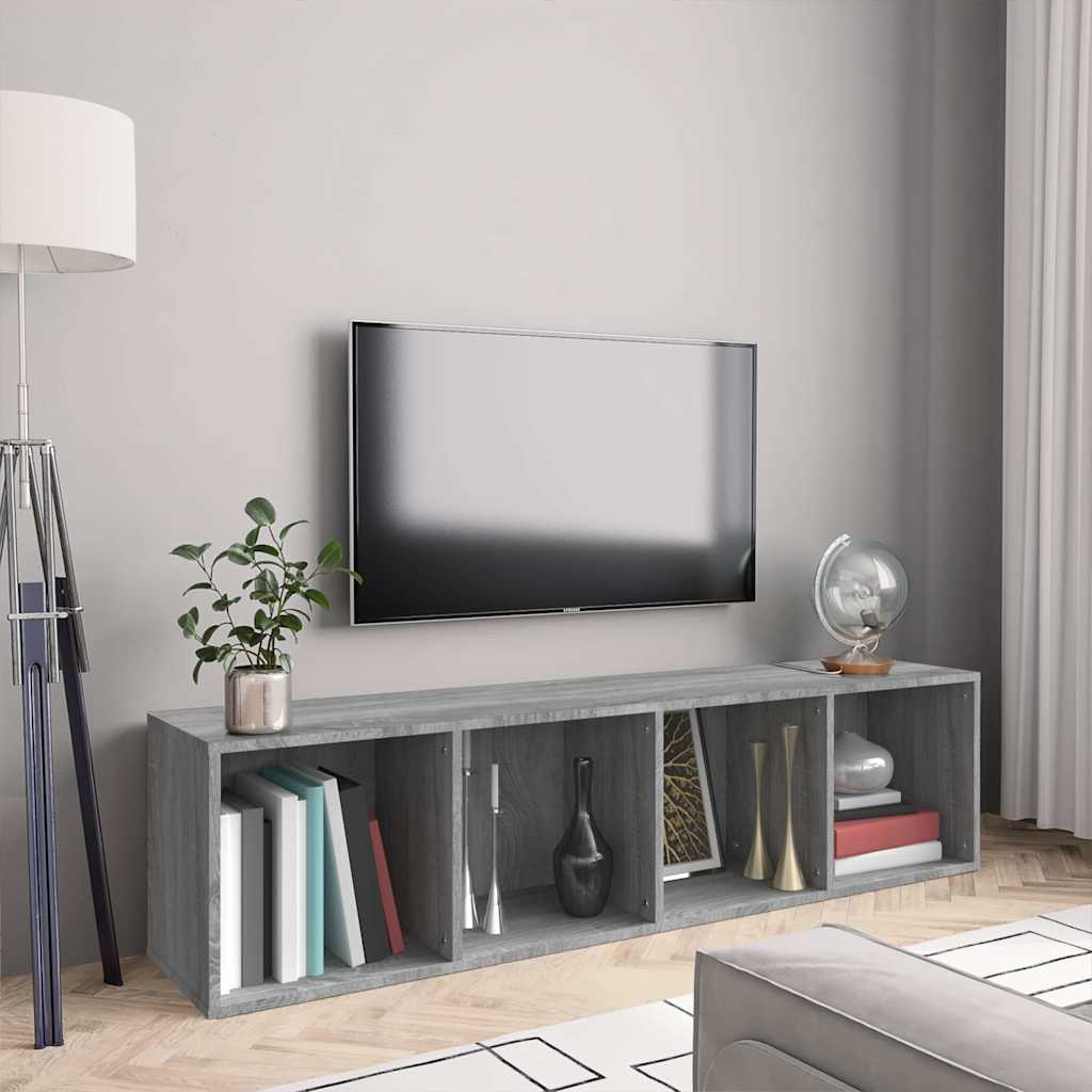 Vidaxl boekenkast tv-meubel 143x30x36 cm grijs sonoma eikenkleurig