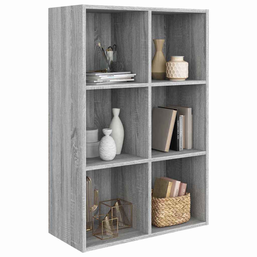 Vidaxl boekenkast dressoir 66x30x98 cm bewerkt hout grijs sonoma eiken