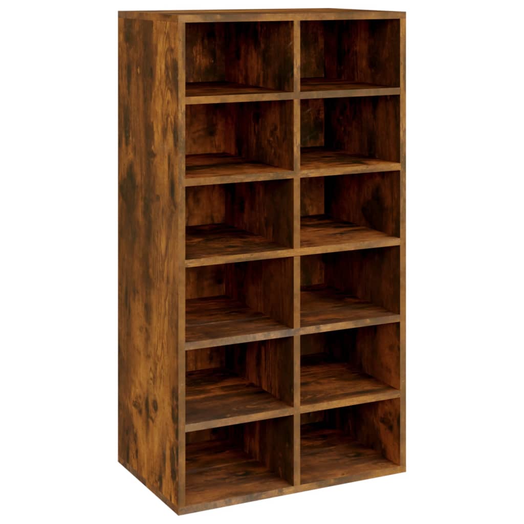 Vidaxx Schuhregal 54x34x100,5 cm verarbeitetes Holz, geräucherte Eiche
